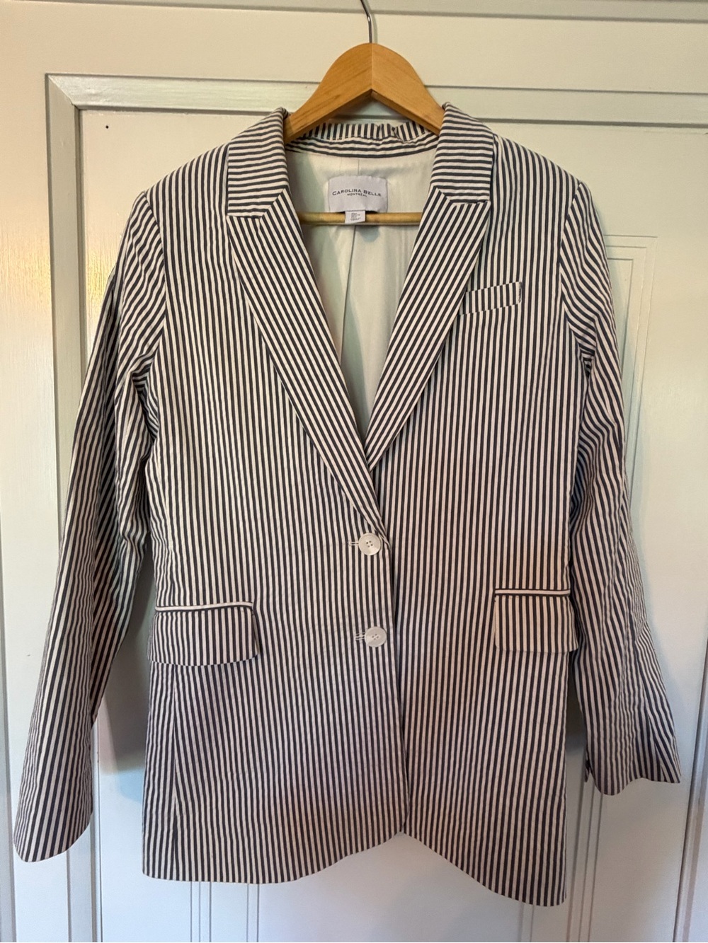 Carolina Belle Navy & White Striped Blazer